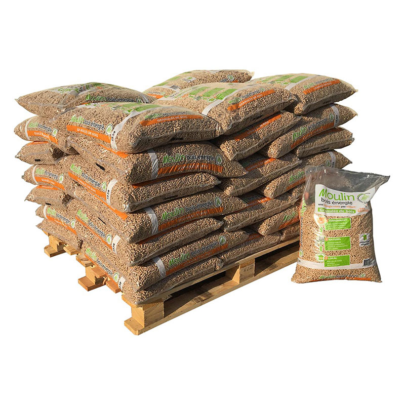 Demi-palette-Moulin-Bois-Energie-1 GRANULÉS DE BOIS Moulin Bois Energie 1/2 Palette de 36 Sacs de 15kg soit 540kg – Image 1