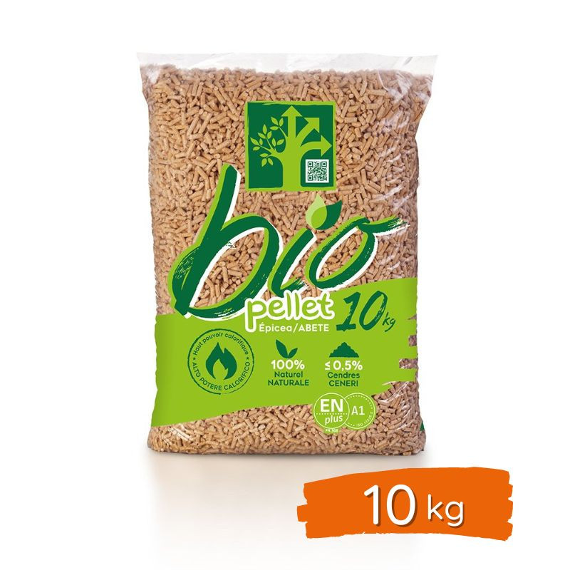 granule-de-bois-100-pour-cent-resineux-enPlus-A1-10kg.jpg Granulés de bois 100% Epicea- BIO PELLET EnPlus A1 - SAC 10kg – Image 1