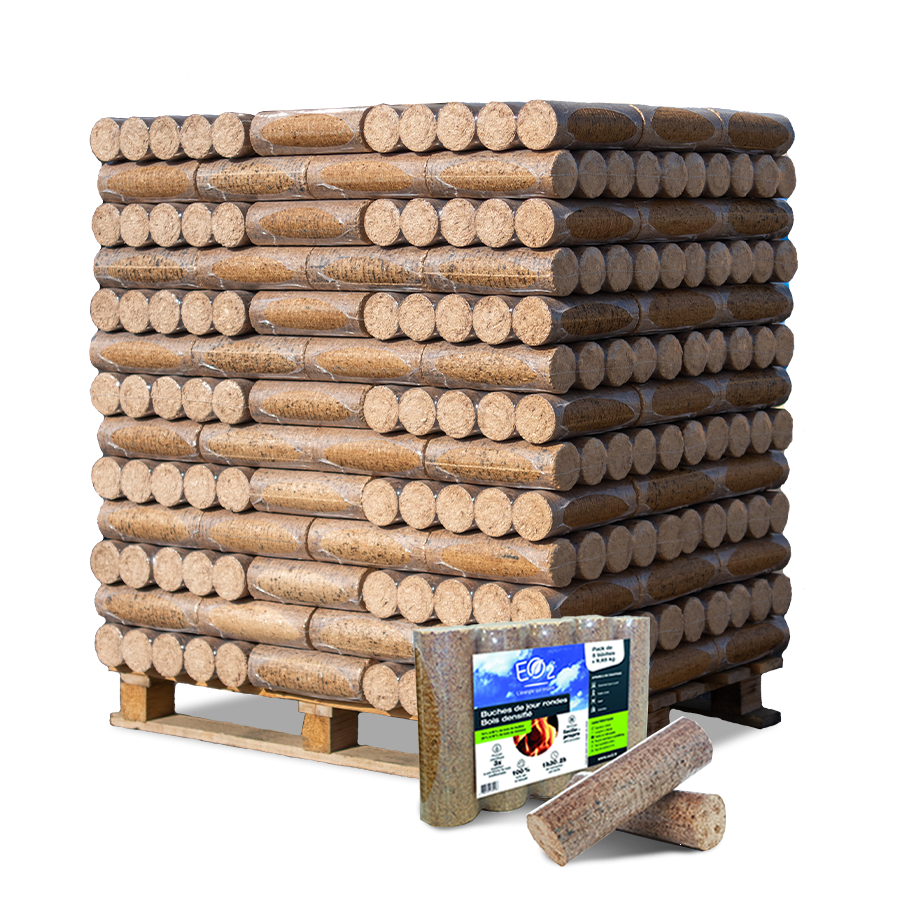 palette_buche_densifie_eo2 PALETTE BUCHES DENSIFIEES DE JOUR EO2 (104 paquets de 5 bûches) – Image 1